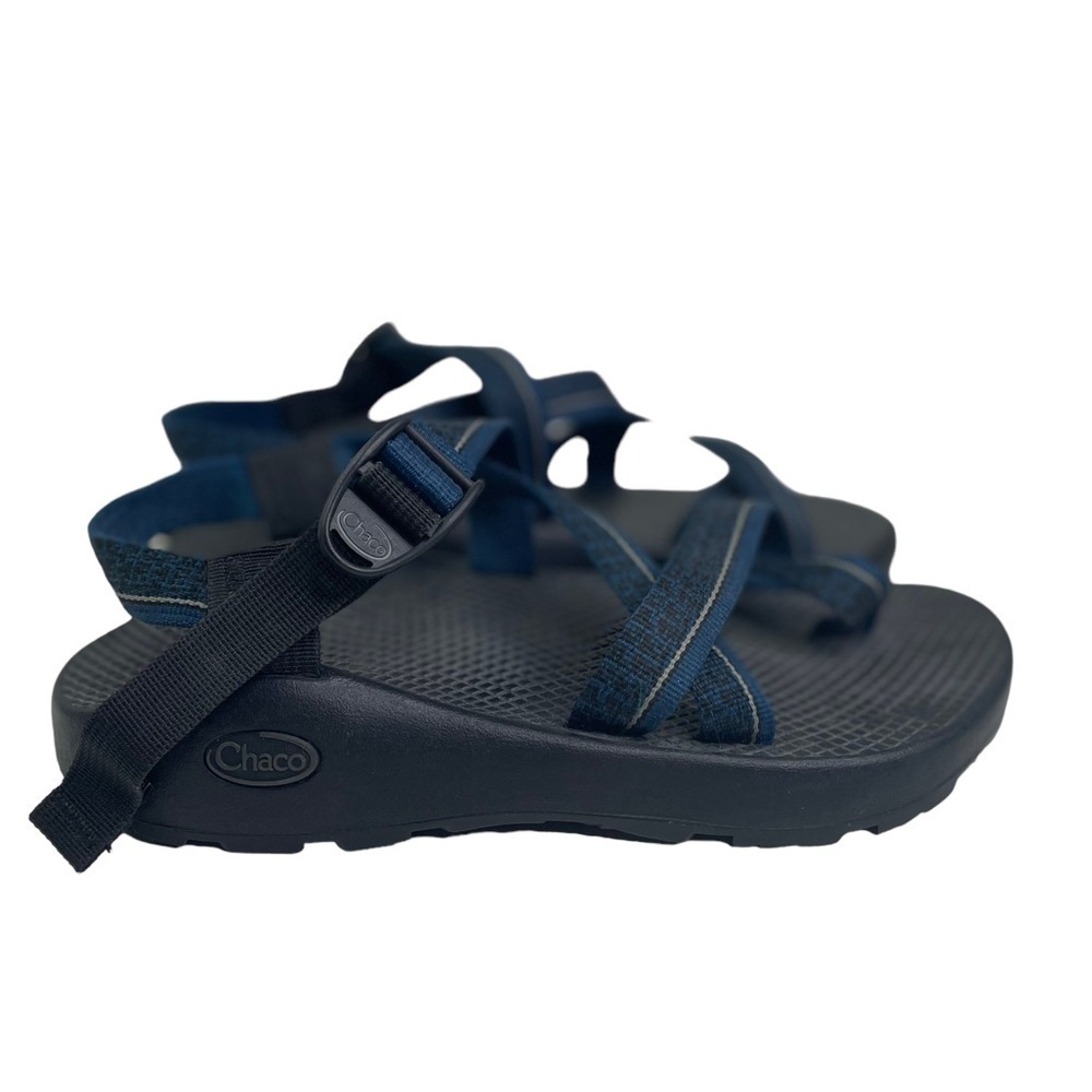 Chaco Blue and Black Sandals with Adjustable Straps and Rugged Outsole